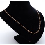 A 9 ct gold belcher link neck chain, 62 cm, 10.2 g