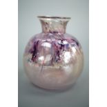 A studio glass vase by Martin Yeates of Sheffield, engraved marks, 10 cm high
