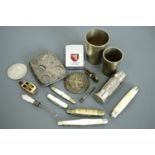 Sundry collectors' items including pocket knives, a coin case, British Forces Belize Zippo