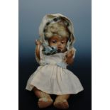 A Delta composition baby doll circa 1940, 27 cm