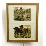A pair of framed prints of 19th Century lithographs entitled "Victoria Cross Gallery", in slender