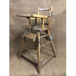 An early 20th Century child's metamorphic high chair, 93 cm