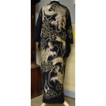 A vintage robe, bullion-embroidered in depiction of Chinese dragons