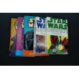 Two 'Star Wars Omnibus' volumes together with three other Star Wars graphic novels