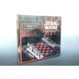 An unopened Star Wars Episode I chess set