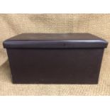 A pair of contemporary faux leather storage boxes, 80 cm x 40 cm x 40 cm