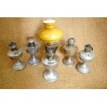 Six various Alladin Paraffin lamps