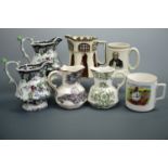 A Mason's for Liberty "Hera" pattern jug, together with Doulton series ware and other jugs and