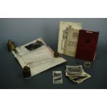 A group of associated items of military ephemera including a German Third Reich miniature photo-