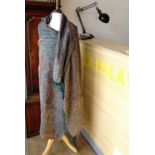 A large wool and silk woven Paisley shawl, 225 cm x 300 cm