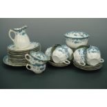 An early 20th Century Allerton's "Meredith" pattern blue transfer printed tea set