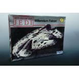 A boxed '"Star Wars: Return of the Jedi" model millennium Falcon