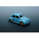 A 1940s French CIJ 1:20 scale clockwork tinplate toy Renault 4CV car, 18 cm