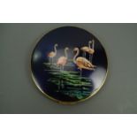 A vintage Stratton flamingo pattern powder compact