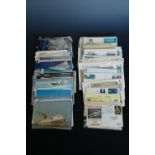 A large quantity of ocean liner and maritime first day covers, posted at sea covers and postcards