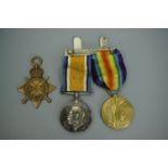 British War and Victory medals to 31200 Pte J E Hart, KOSB, together with a 1914-15 Star to 13671