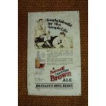 Two Newcastle Champion brown ale printed tinplate signs, 38 cm x 61 cm