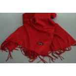 A red cashmere scarf, 170 x 60 cm