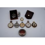 Sundry Waltham and later pocket watches including a jump-hour watch, an early 20th Century watch