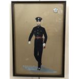 Two British army uniform studies, watercolour, in Hogarth frames under glass, 27 x 38 cm