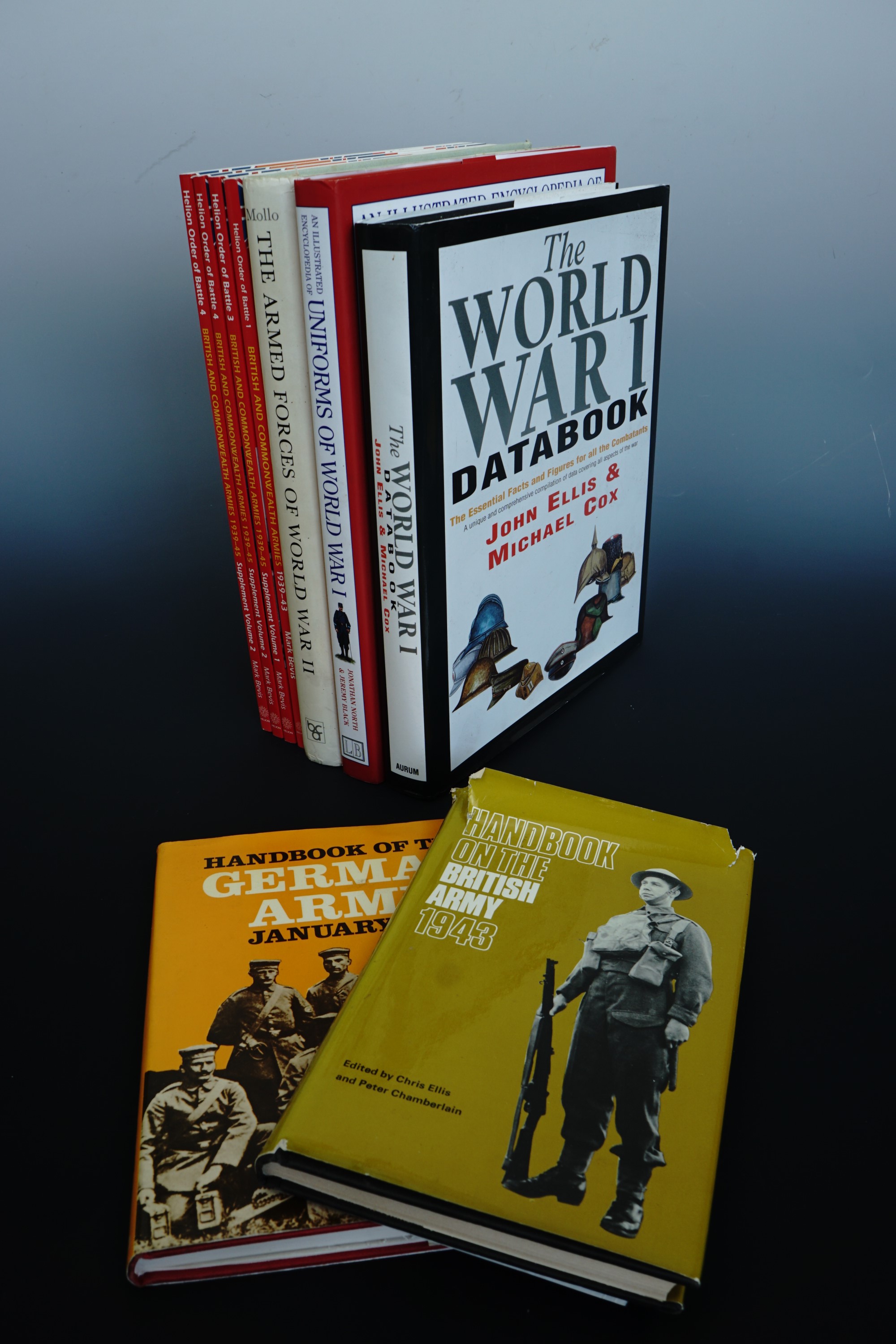 A group of books on Great War and Second World War uniforms, orders of battle etc