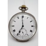An early 20th Century Zenith silver-cased pocket watch, (running)