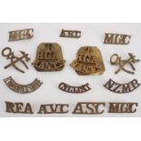 Great Territorial and other brass shoulder titles and qualification badges
