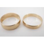 Two 9 ct gold wedding bands, 3.6 g