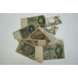 A quantity of Weimar German and 1940s French banknotes