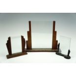 Three 1930s - 1940s Art Deco influenced photograph frames in oak and Bakelite respectively