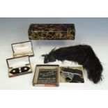 Vintage costume accessories including brise and other fans, shirt studs, a lady's dress watch and