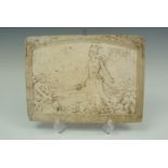 A Great War "Verdun, On Ne Passe Pas!!!" relief plaster plaque, 26 cm x 20 cm