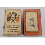 A Great War Naval Brigade Groningen Holland Xmas 1914 Celluloid matchbox cover and one other