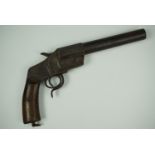 A deactivated Great War German army Hebel flare pistol