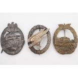 Quality reproduction Luftwaffe falschirmjager, E-boat and panzer War badges