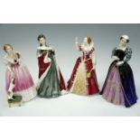 Four Royal Doulton "Queens of the Realm"; Queen Anne, Queen Victoria, Mary Queen of Scots and