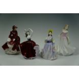 Four Royal Doulton figurines: Louise, Karen, Clare and Jayne, the tallest 21 cm