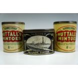 Two early 20th Century Nuttal's Mintoes tins together with Waller and Hartley of Blackpool "Miladay"