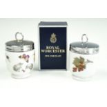 A pair of Royal Worcester double egg coddlers