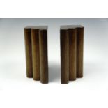 A pair of Art Deco wooden bookends