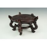 A Chinese carved wooden stand (a/f), 27 x 15 cm