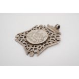 A fine late Victorian silver watch chain fob medallion, of reticulated and engraved Maltese cross