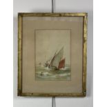 **** Thompson (?) A paddle steamer and sailing vessels on choppy seas, watercolour, signed and dated