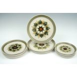 A set of Denby Langley stoneware plates