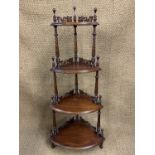 A reproduction Victorian mahogany corner whatnot, 150 cm