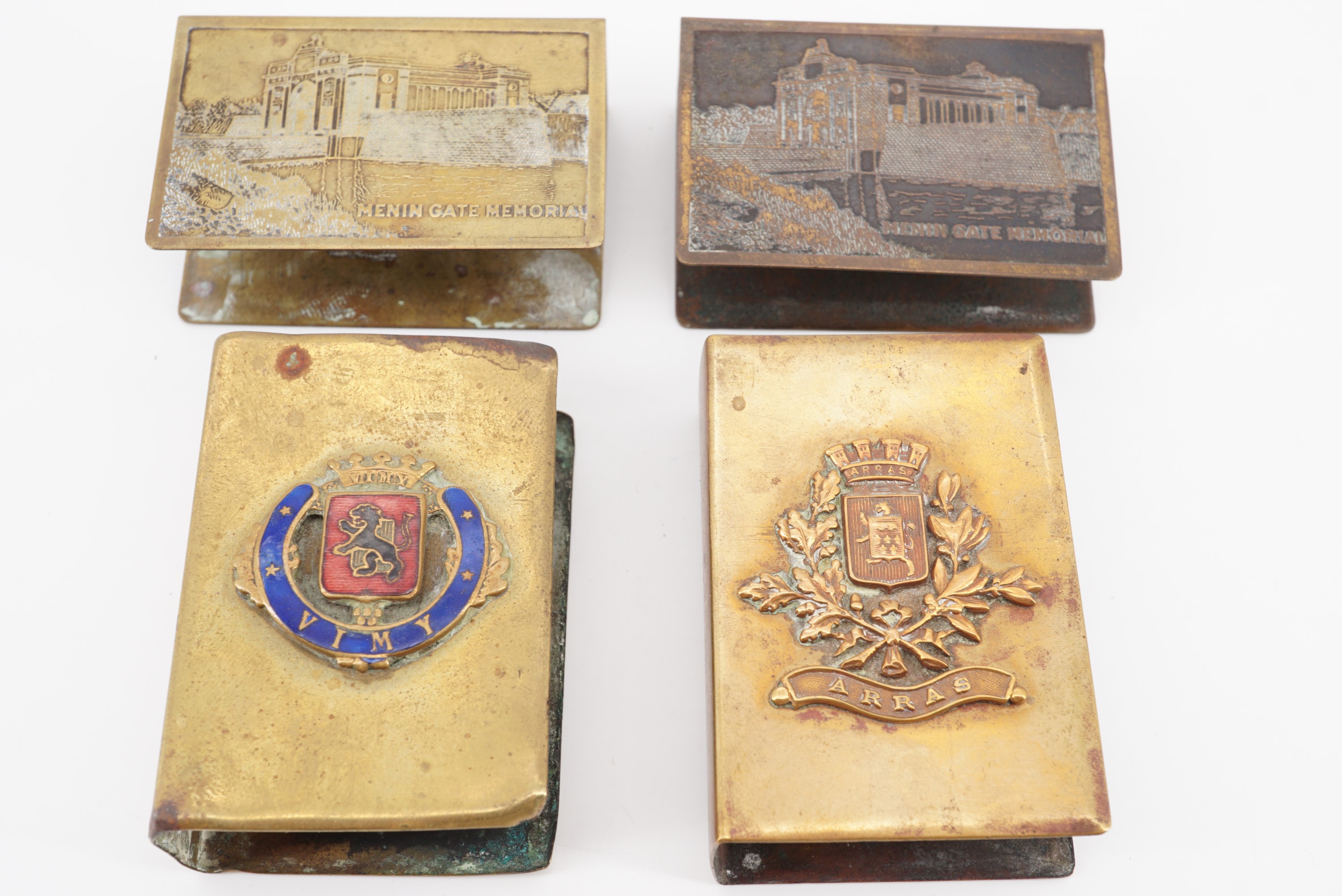 Four Great War commemorative matchbox covers