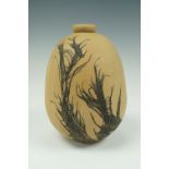 Ray Nash 1936-1973 A late 20th century studio pottery oviform vase bearing incised and inked