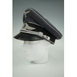 A sophisticated reproduction Luftwaffe officer's peaked cap