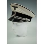 A sophisticated reproduction German Third Reich SS peaked cap