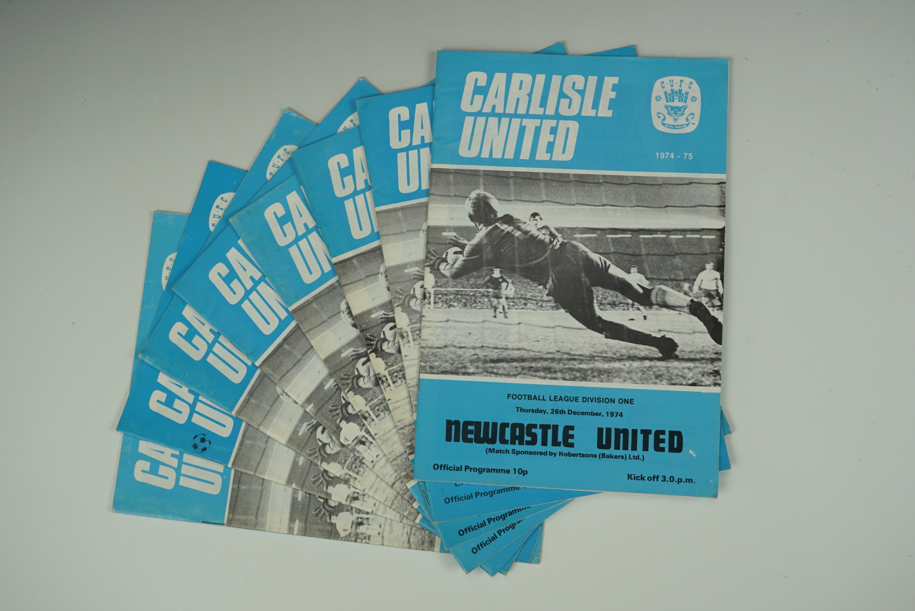 A quantity of Carlisle United programmes including eight football league division one 1974-1975 home